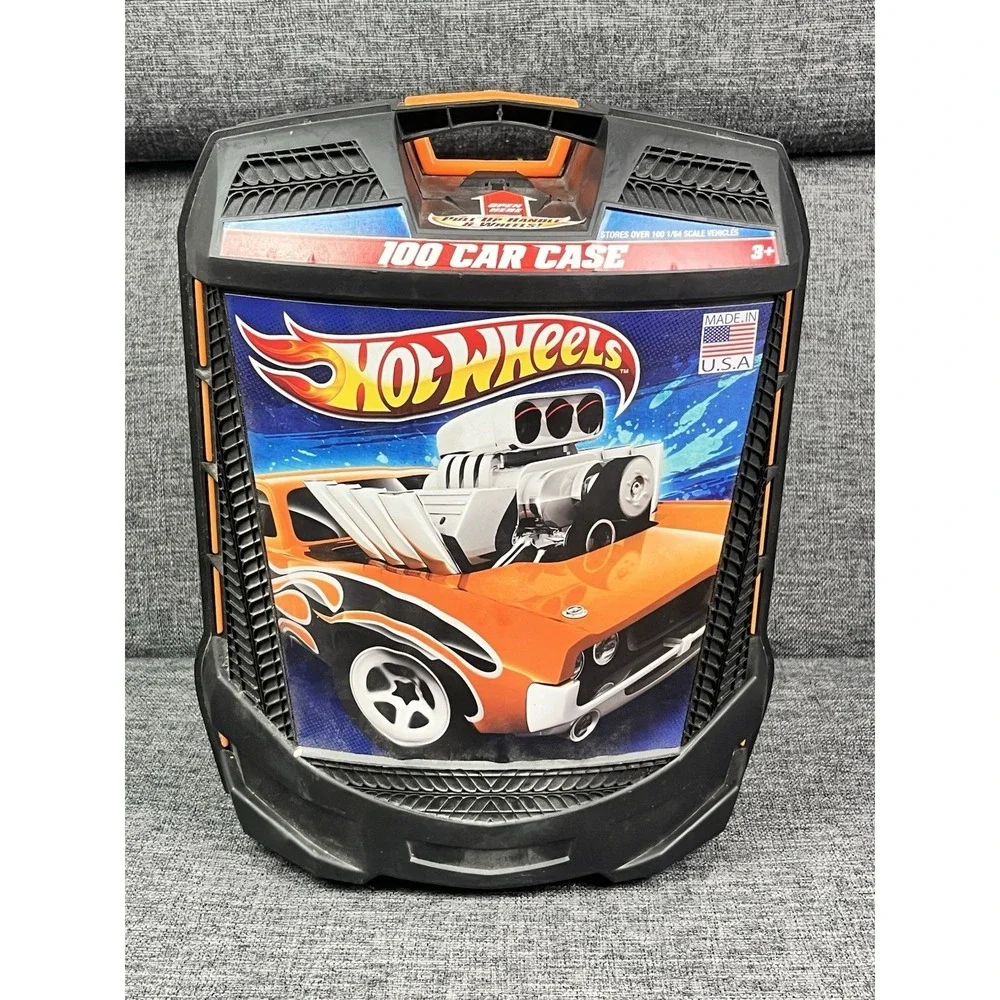 Hot Wheels 100 Car Carrying Case Matchbox Box Storage Retractable Handle  Used